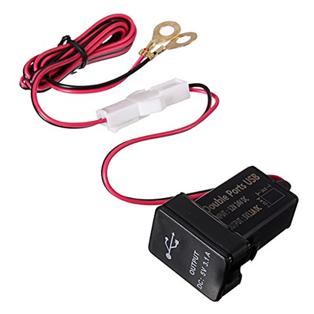 1 шт. для Toyota 12 24 В автомобильный адаптер с двумя USB портами зарядное устройство