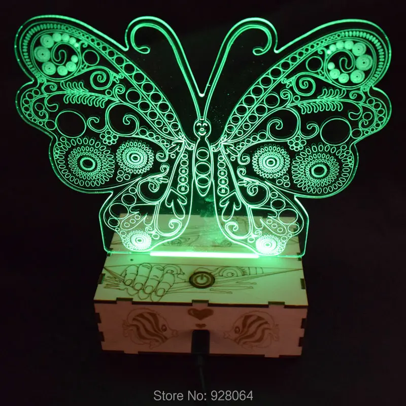 Новинка экшн фигурка со светодиодный Ной подсветкой в виде бабочки 7 цветов