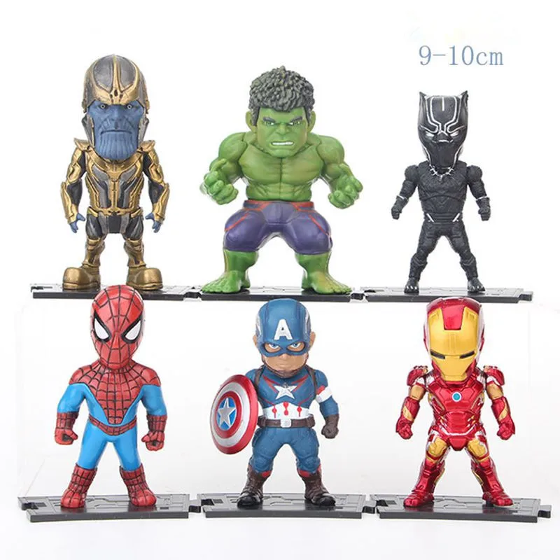 Disney 6 шт./компл. 10 см Мстители Marvel Бесконечность войны танос Железный человек
