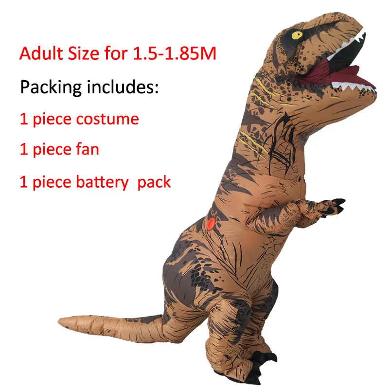 Brown Стиль гигантский T-REX Динозавр Надувные костюмы Хэллоуин костюм косплей костюм для взрослых - Цвет: Brown