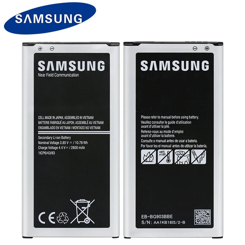 Оригинальный аккумулятор Samsung Galaxy S5 Neo G903F G903W G903FD G900 EB BG903BBE 2800 мАч с NFC|Аккумуляторы