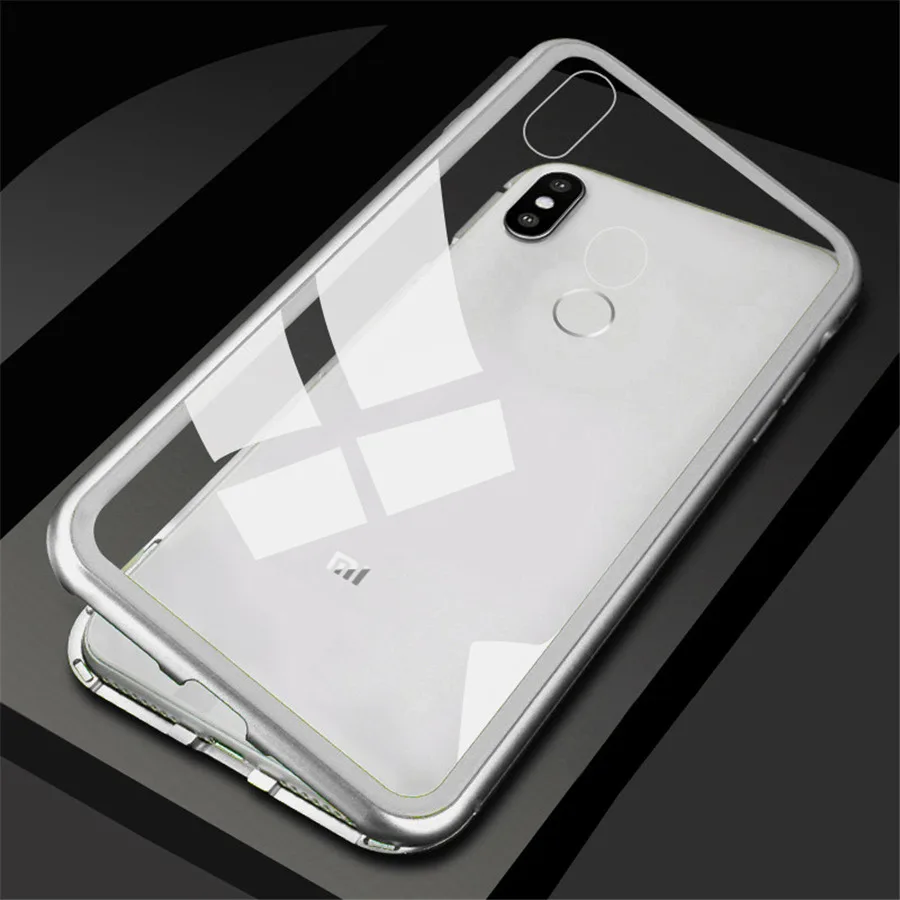 Чехол для Xiao mi Pocophone F1 чехол из закаленного стекла Магнитная адсорбционная оболочка для Xiao mi poco f1 mi 8 se 8 lite светильник чехол xio mi - Цвет: Белый