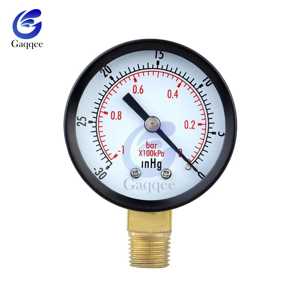 Портативный двухмерный циферблатный манометр 1/4 дюйма NPT 1/8 BSP вакуумный с