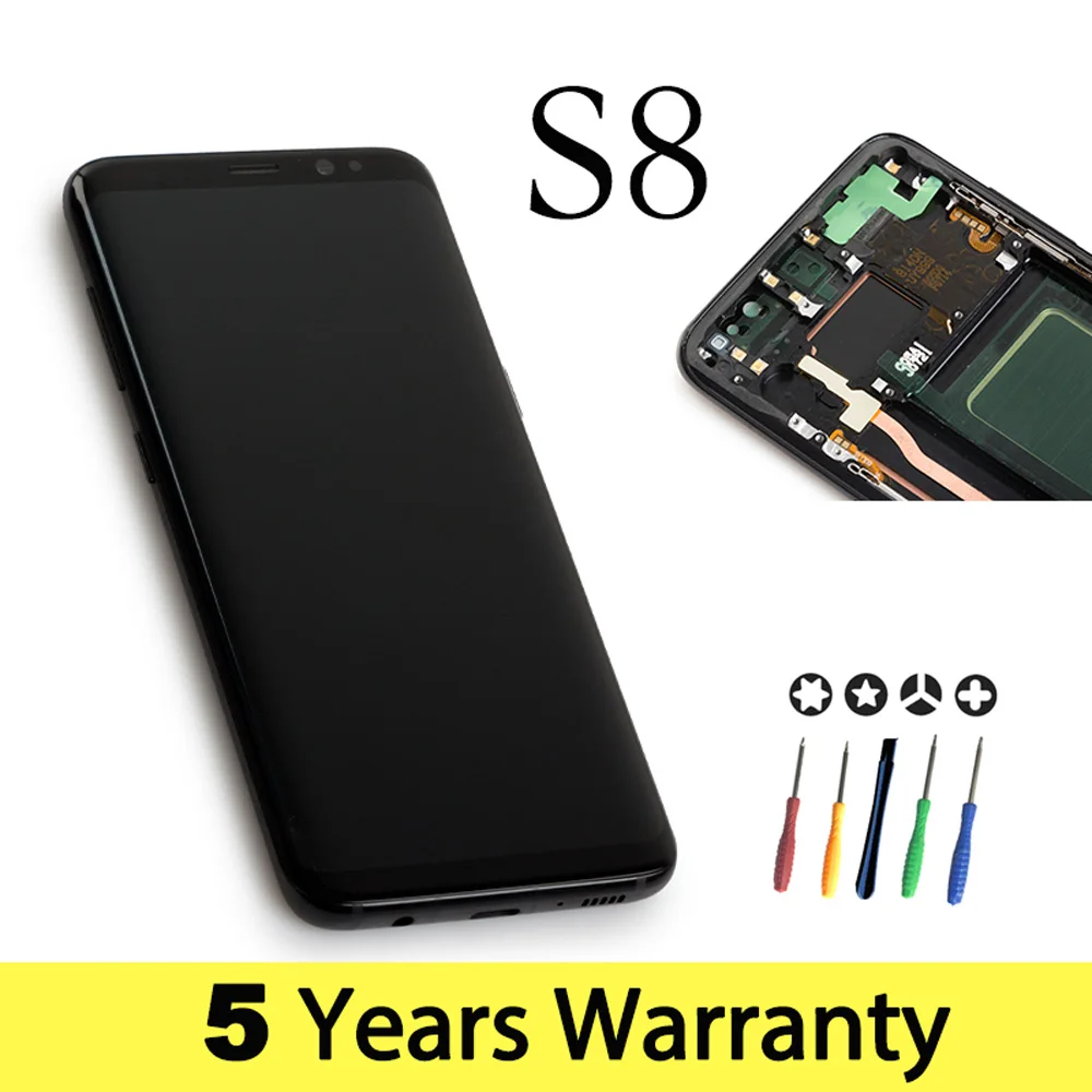 ЖК дисплей для Samsung S8 оригинальный сенсорный экран G950F G950U G950Fd Galaxy S8|Экраны