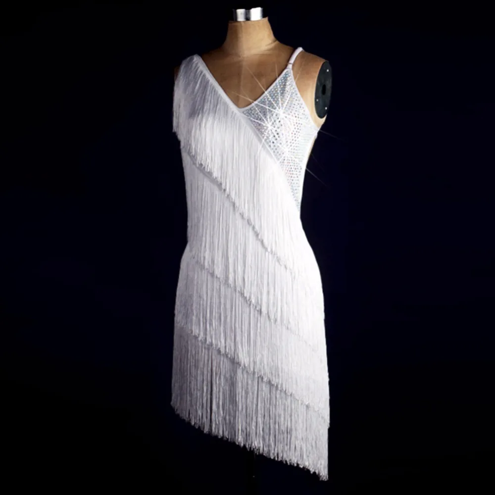 Женское платье для латинских танцев розовое танцевальное из органзы с