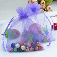 500pcslot purple organza bag 5x7cm mini wedding jewelry pouch drawstring gift bag cute charms ring jewelry packaging bags