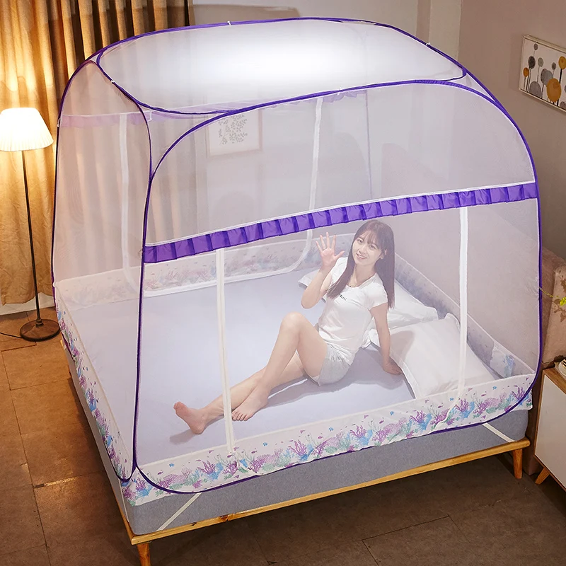 Большая складная сетка от насекомых многоцветная для кровати тент дома кемпинга