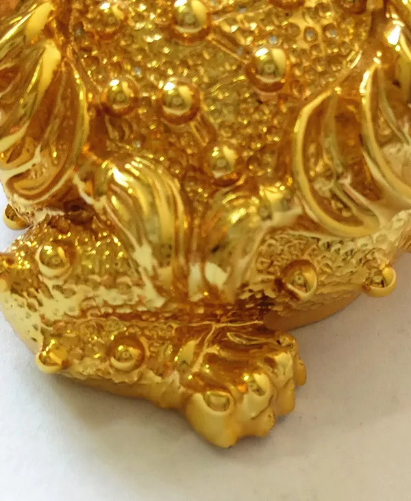 Полимерная Гальваническая Золотая тренога жаба статуя на удачу Лягушка фэн шуй