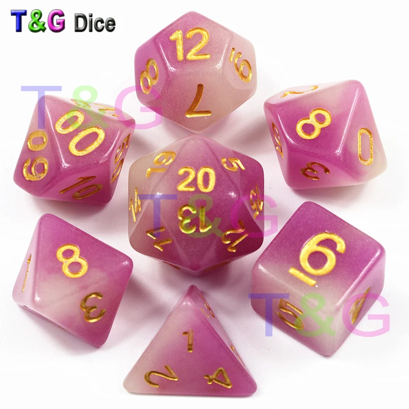 Переносные игральные кубики фиолетовый цвет 7 шт./компл. D4 D6 D8 D10 % D12 D20 с бесплатной