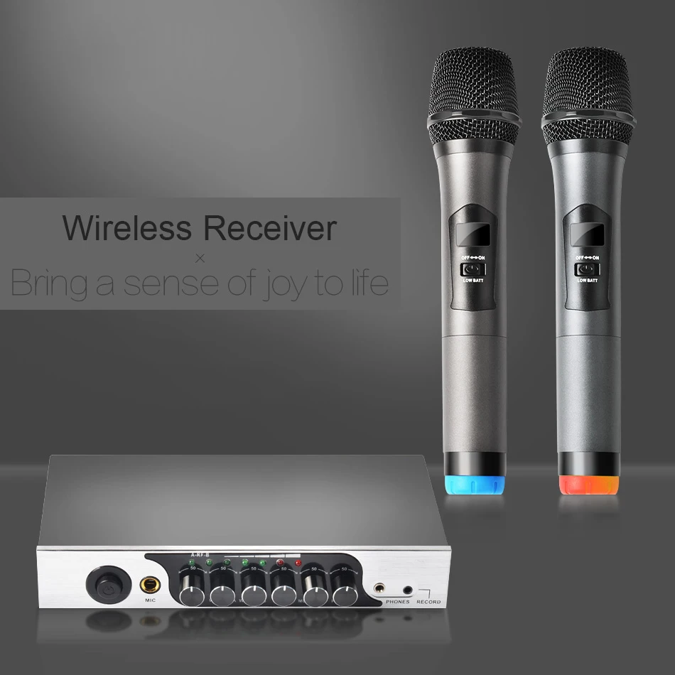 KEXU UHF Двухканальный беспроводной ручной микрофон простой в использовании