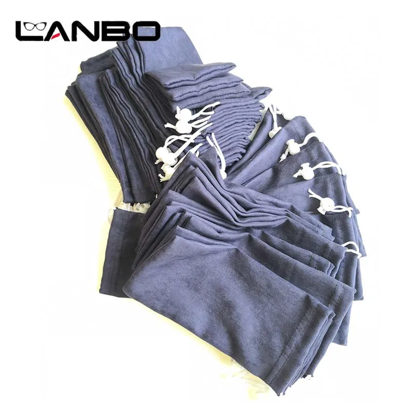 LANBO 50 шт./лот, 18*9 см, сумка, Чехол для очков, мягкие очки, замшевые очки, аксессуары,, чехол для солнцезащитных очков, Синий чехол S43