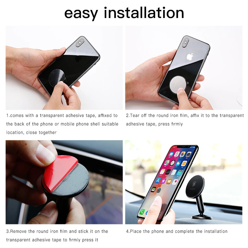 baseus universal car holder for mobile phone holder stand in car mount phone holder for car 360 degree magnetic car phone holder free global shipping