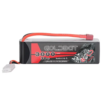 Deans Plug GOLDBAT 3000mAh RC LiPo батарея 11,1 V 3S LiPo батарея для rc автомобиля LiPo 3000mah 3S lipo 30C с t-разъемом для RC Heli дрона автомобиля лодки - Цвет: Deans Plug