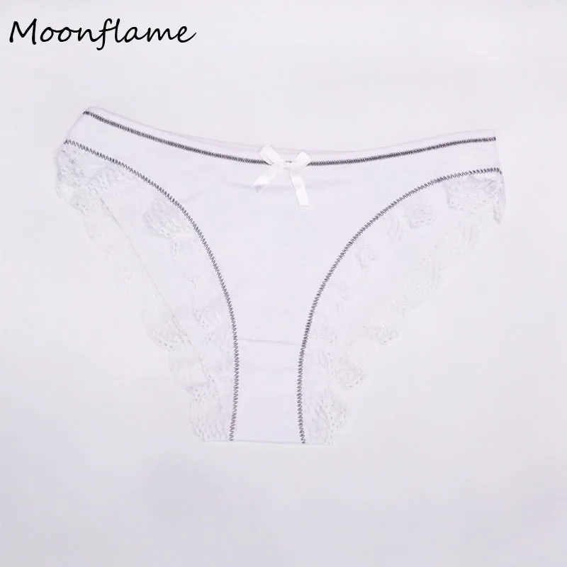 Moonflame 1 шт./лот Новое поступление удобные с низкой посадкой сексуальные кружевные Хлопковые женские трусы M L XL 89048
