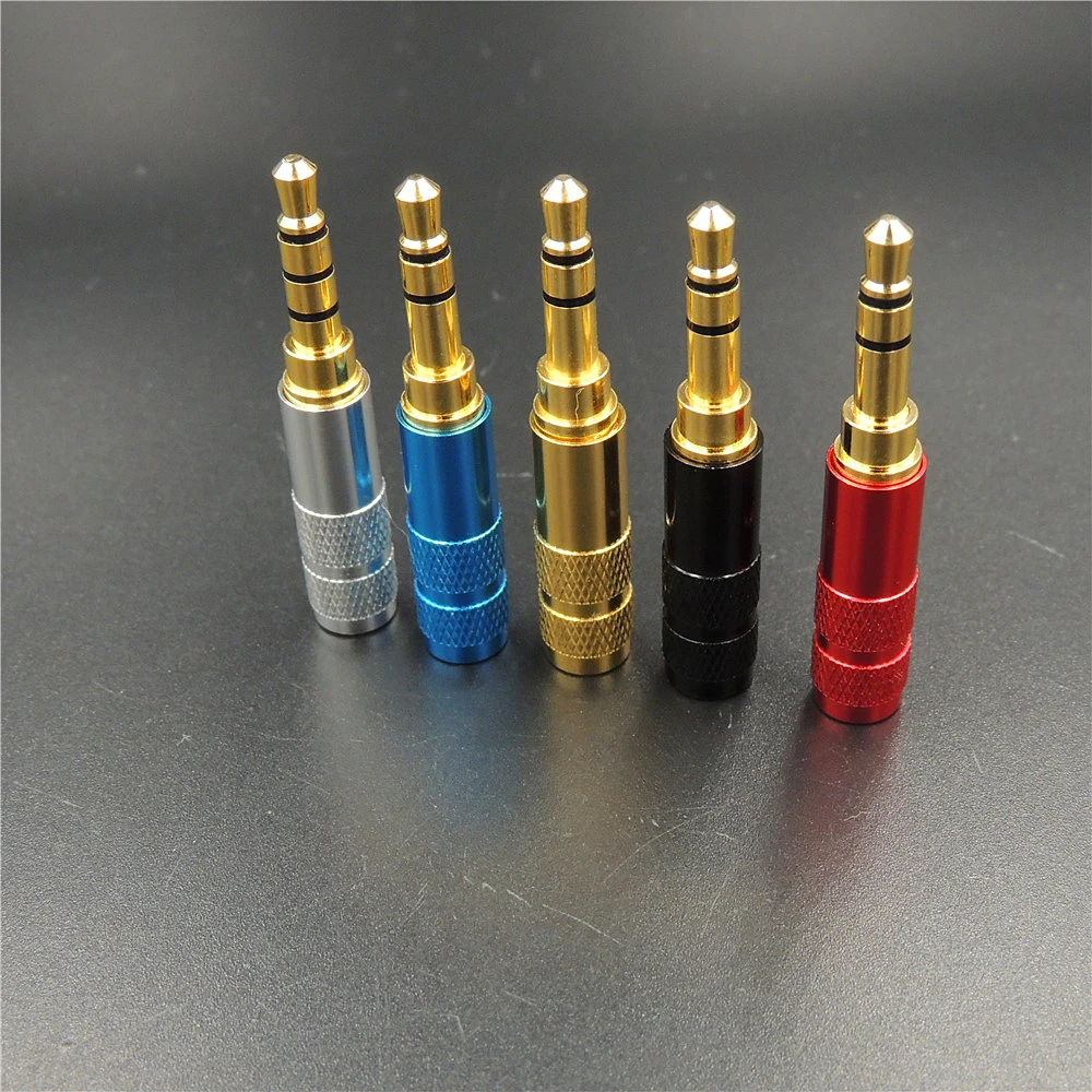 Позолоченный 3 5 мм полюса с зажимом стерео Мужской ремонт разъем для наушников