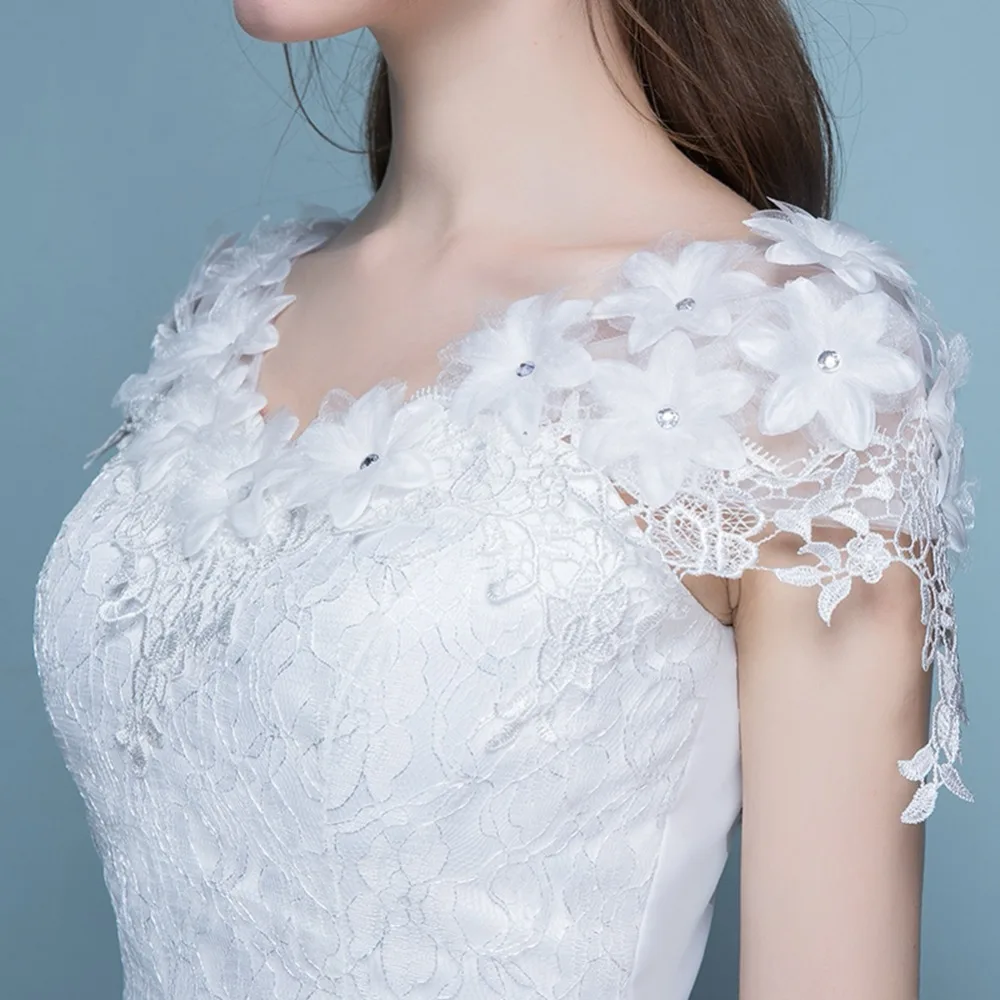 

wedding dress 2021 a-line lace bride dress v-neck vestido novia with cap sleeves lace-up back wedding gown