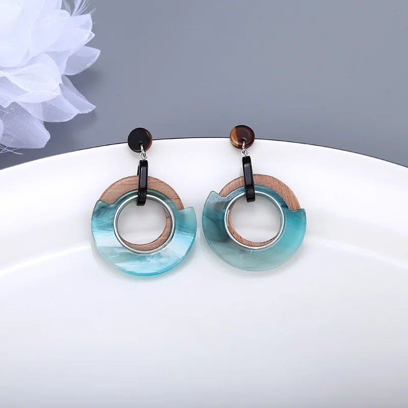 Серьги Ins акриловые серьги деревянные для женщин ювелирные изделия Brincos Oorbellen