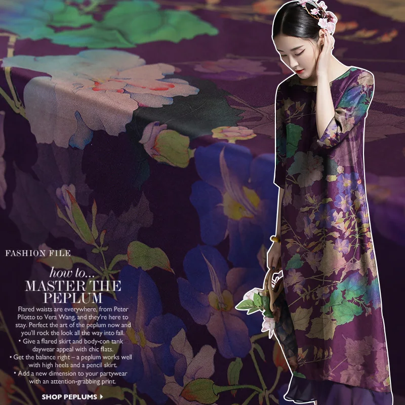 Тяжелый Атлас Gambiered Кантонская газовая ткань cheongsam платье тяжелый шелк