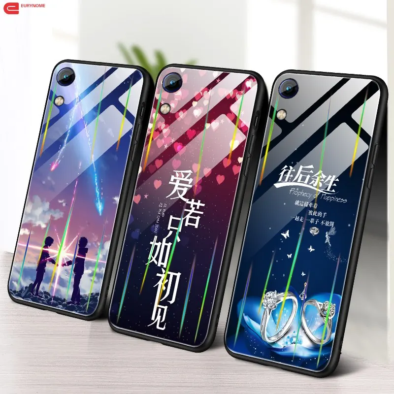Case for Huawei Honor 8A Y6 Pro 2019 Tempered Glass Luminous Wolf Shockproof Cover |
