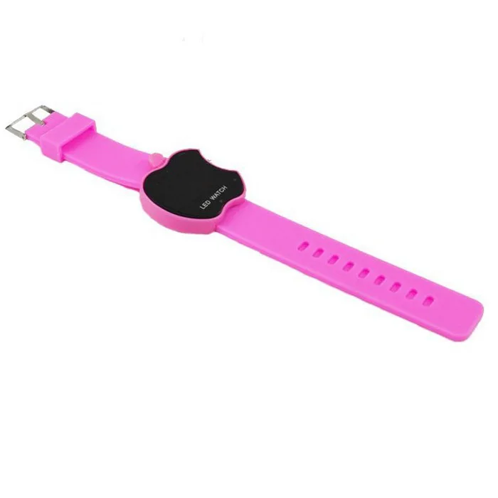 Женские светодиодные модные часы в форме яблока цветные силиконовые наручные