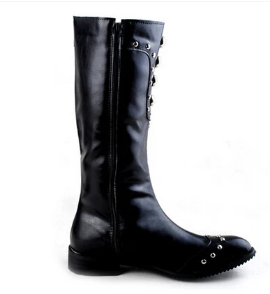 Сапоги стильных мужчин железная цепь производительность панк рыцарь указал