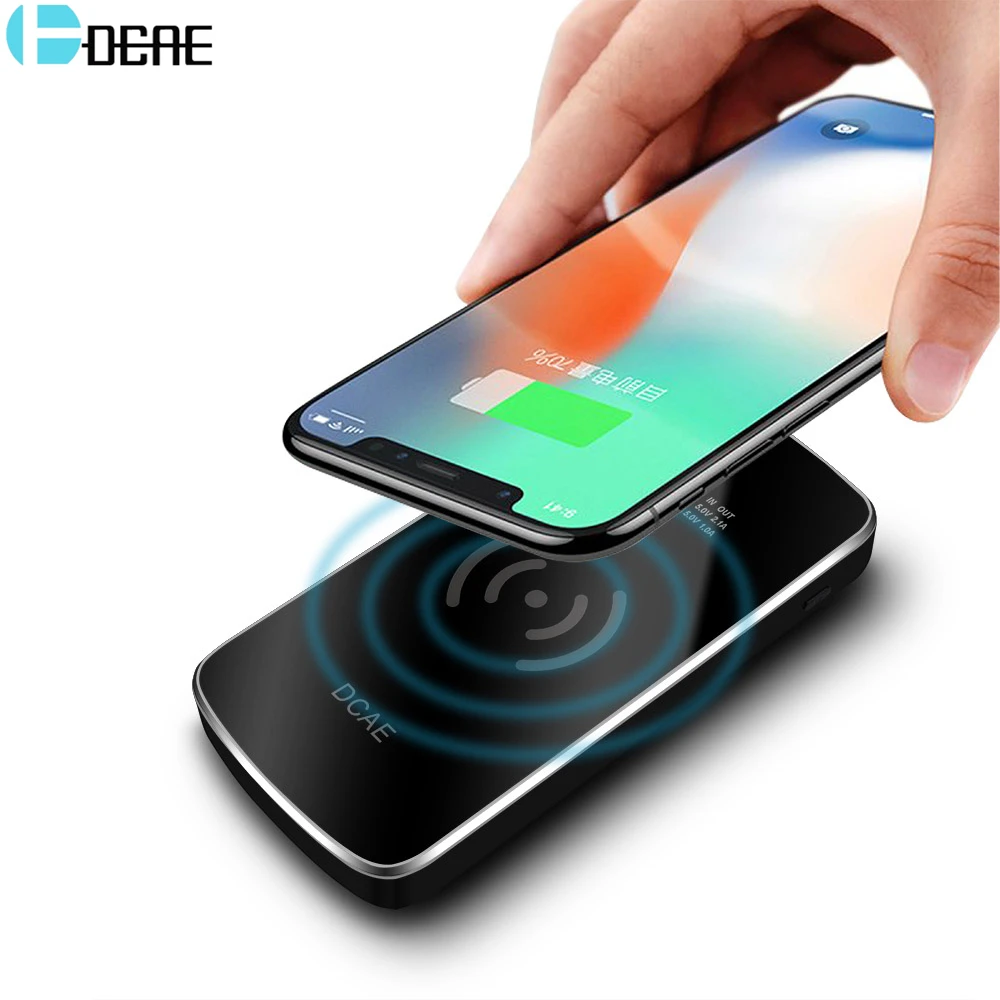DCAE 10000 мАч QI Беспроводное зарядное устройство внешний аккумулятор для iPhone XS Max XR X 8
