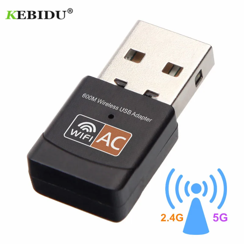 KEBIDU 600 Мбит/с беспроводной USB WiFi адаптер 2 4 ГГц 5 мини Wi Fi антенна ПК Компьютерная