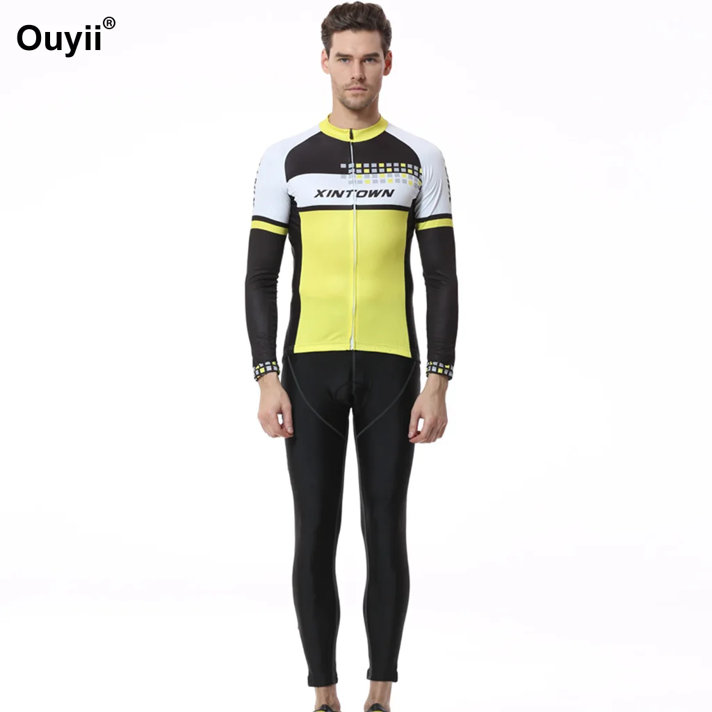 Осенняя верхняя одежда для велоспорта верховой езды комплекты Джерси длинный