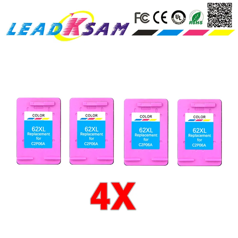 4PCS replace ink cartridge for hp62 62XL Officejet 5740 5741 5742 Envy 5640 5660 7640 5540 5545 5546 5548 | Компьютеры и офис