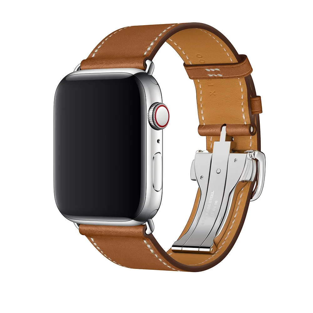 Для Apple Watch 44 мм 40 Herm логотип на пряжке кожаный одиночный Тур размещение Пряжка
