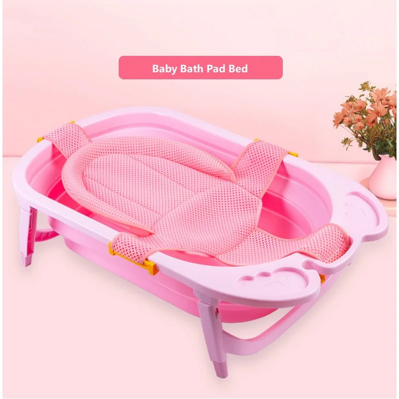Baby Bathing Pad Shower Bath Tub Pad Seat Support Mat Foldable Infant Anti-Slip Soft Bathtub Pillow Newborn Seat Cushion tub pad