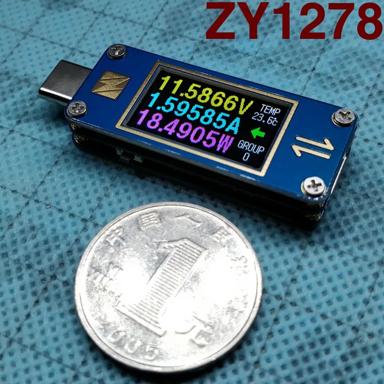 YZXSTUDIO ZY1278 прецизионный USB C 3.1Gen2 тип c двунаправленный амперметр напряжения