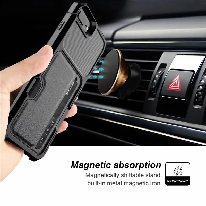 TPU Soft PC Hard Hybrid Phone case for iPhone X XR XS MAX Double Protection Card housing Case 6 6s 7 8 Plus cover |