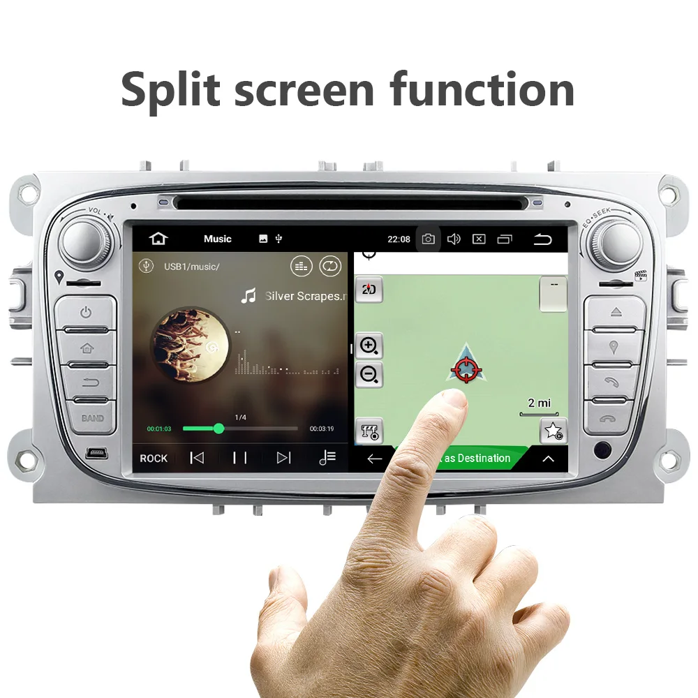 Eunavi четырехъядерный 2G RAM Android 9 2 din автомобильный DVD плеер автомобильное радио GPS Navi