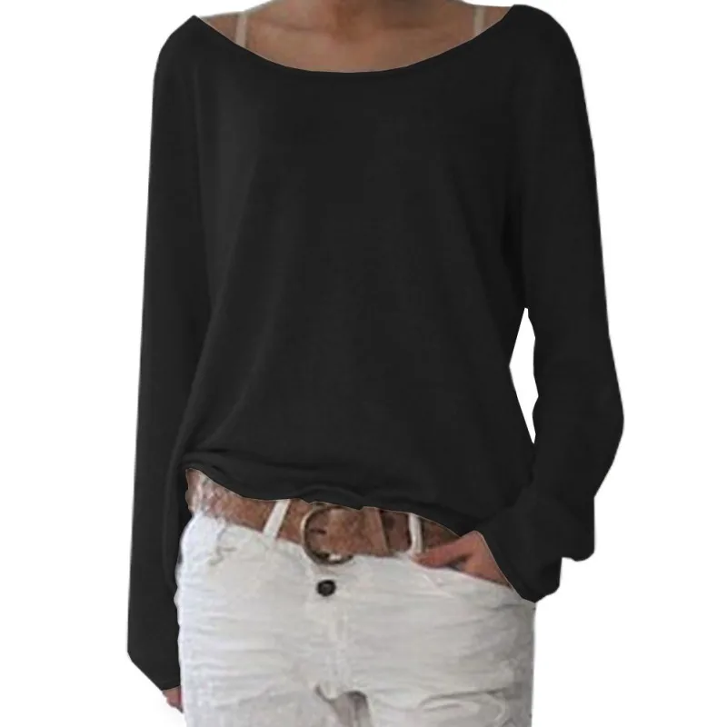 Женские футболки сезон осень зима топы с длинными рукавами одежда однотонный топ