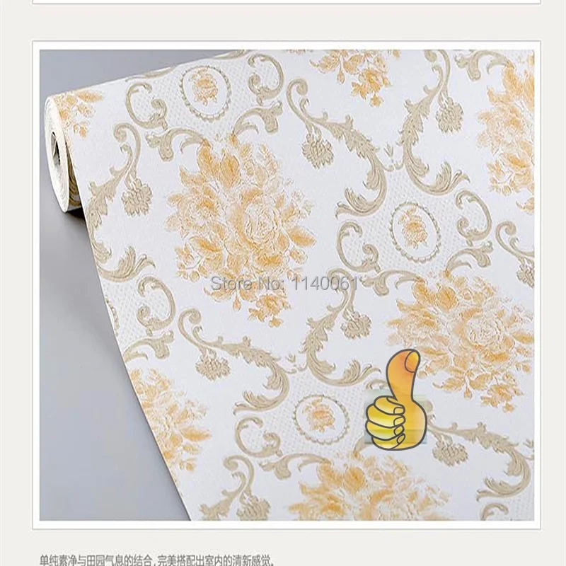

Free shipping 10M PVC Wallpaper roll Rural flower sitting room bedroom wall paper waterproof living