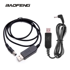 USB кабель для зарядки рации Baofeng UV-5R UV82 напряжение от 5v до 9v