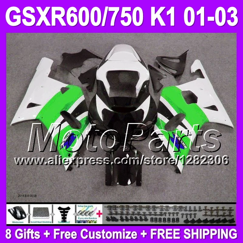 + Клобук образным зеленый черный для SUZUKI GSXR750 01 02 03 белый GSX R750 к1 34T220 GSXR 750 2001 2002 2003