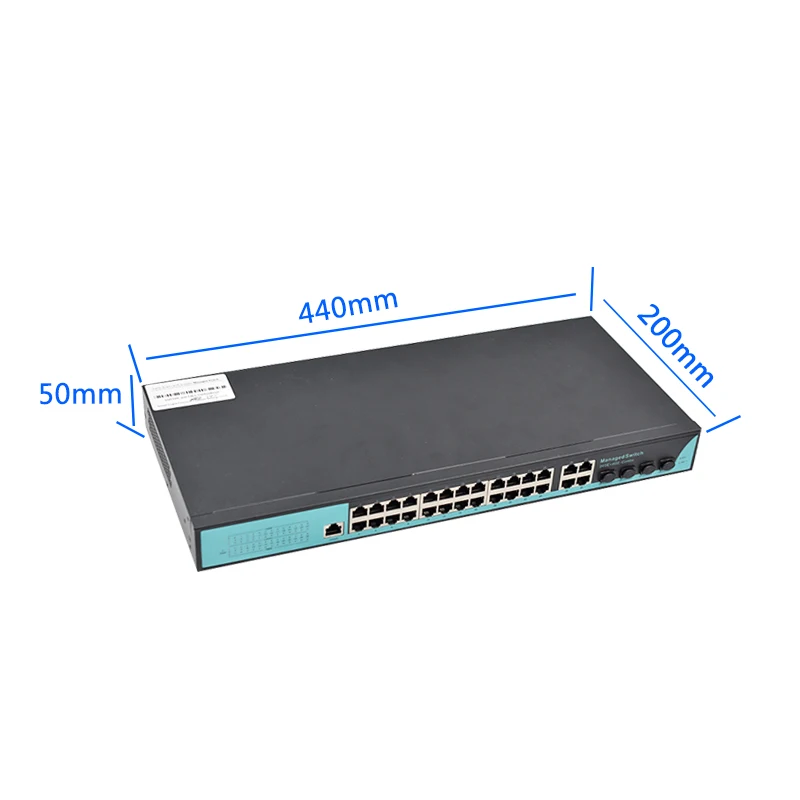 24 порта POE коммутатор 4 SFP слот гигабит 48 В питания af/at управляется без модуля sfp