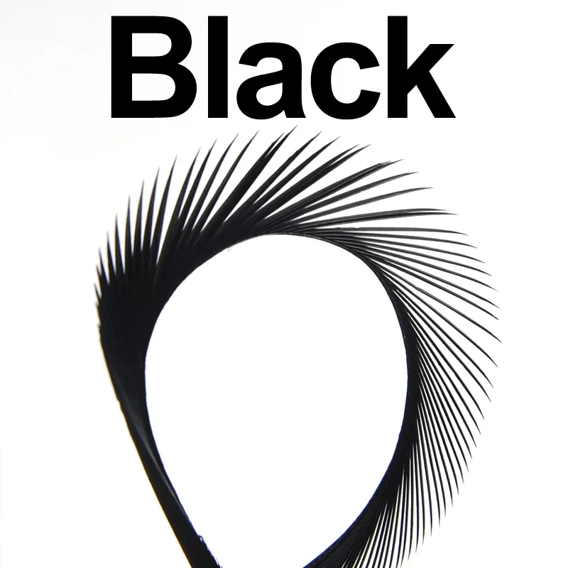 12pcs black 12 шт. гусиный биос перо Beadhead Prince Nymph Tail крыло чехол Камень мухобойка Материал Черный Белый Коричневый Красный зеленый красный синий - Цвет: 12pcs black