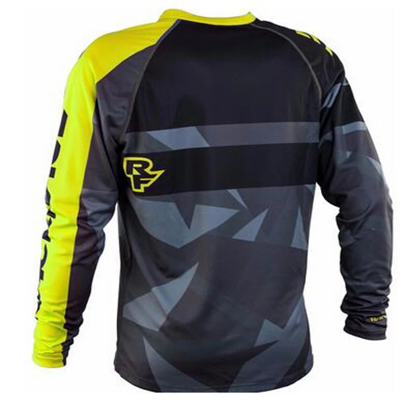 

New Downhill Long Sleeve Jersey Mountain Bike Motorcycle MTB DH rf Cycling Jersey Motocross Shirt Ciclismo Clothes Black Yellow
