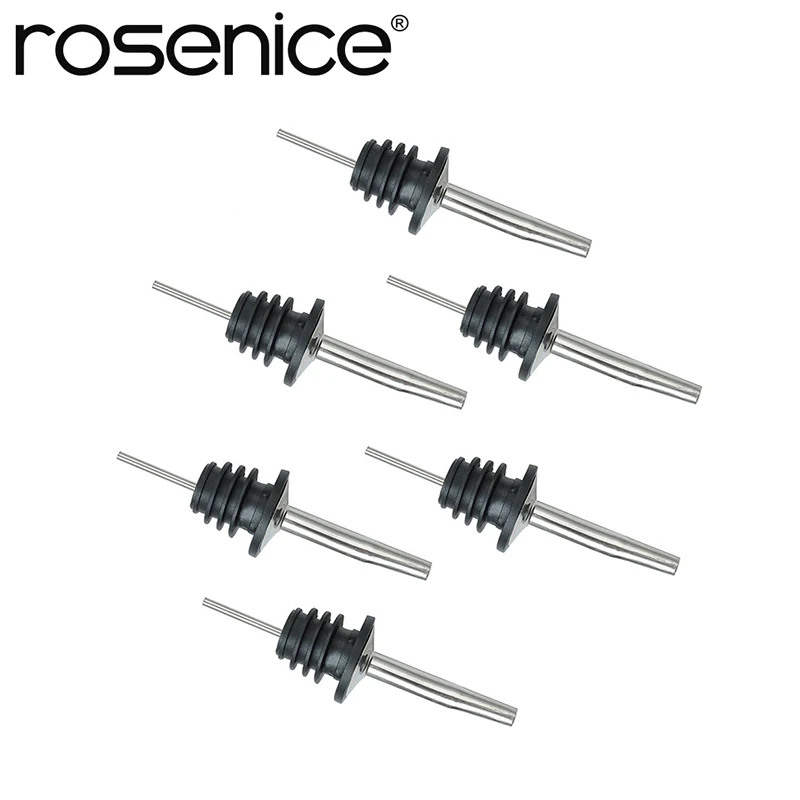 ROSENICE 6 шт. нержавеющая оливковое масло сталь свободный поток Pourers ликер бутылка Pourer вино Носик диспенсер принадлежности для кухонного бара
