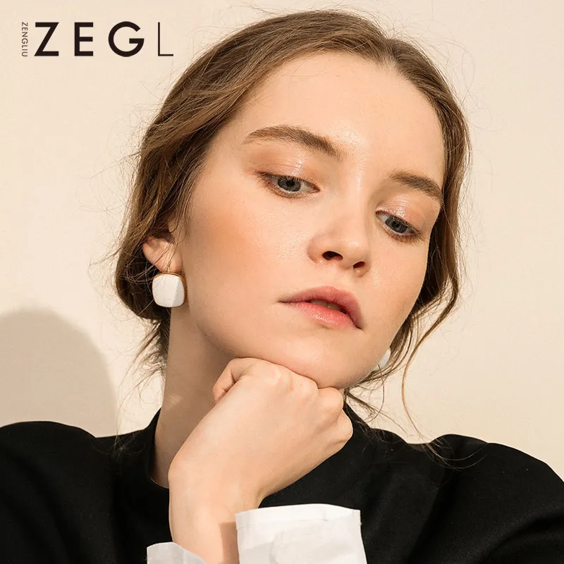 Женские серьги в Корейском стиле ZEGL простые ретро | Украшения и аксессуары