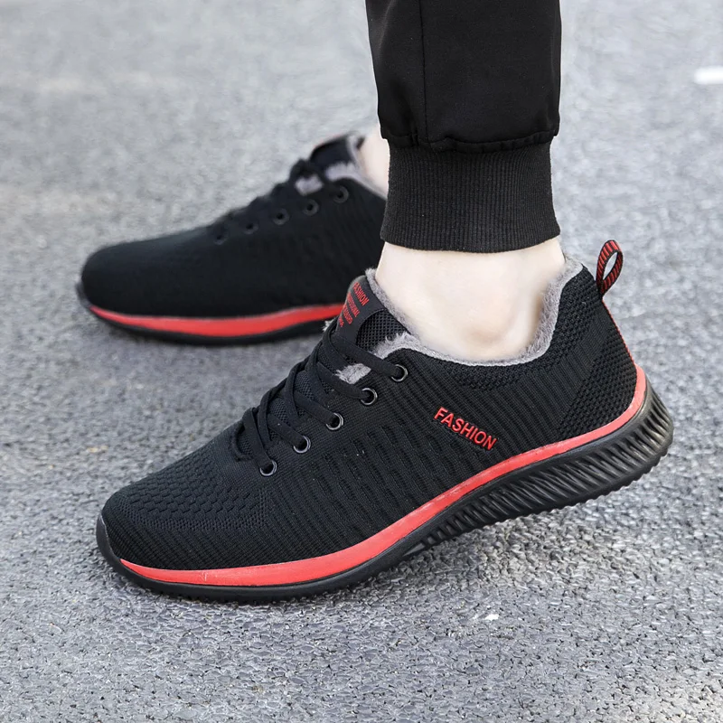 Baideng Breathable Mesh Men's Sneakers Black Gray 2019 Spring New Fur Running Shoes Man Comfortable Sports Male Chaussures | Спорт и