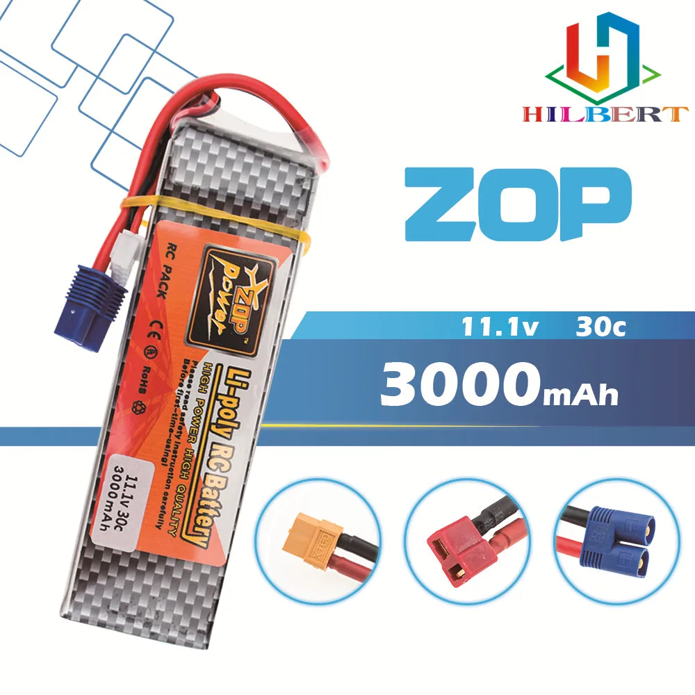 Литий полимерный аккумулятор Zop 11 1 В 3000 мАч 3S 30C EC3 XT60 T разъем для Blade 350 QX450 RC helicopter