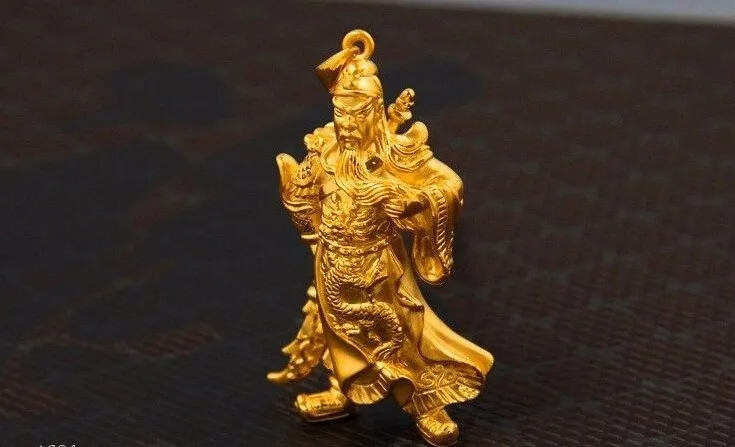 

New Pure 999 24K Yellow Gold / 3D Blessing GuanGong Pendant 12.2g