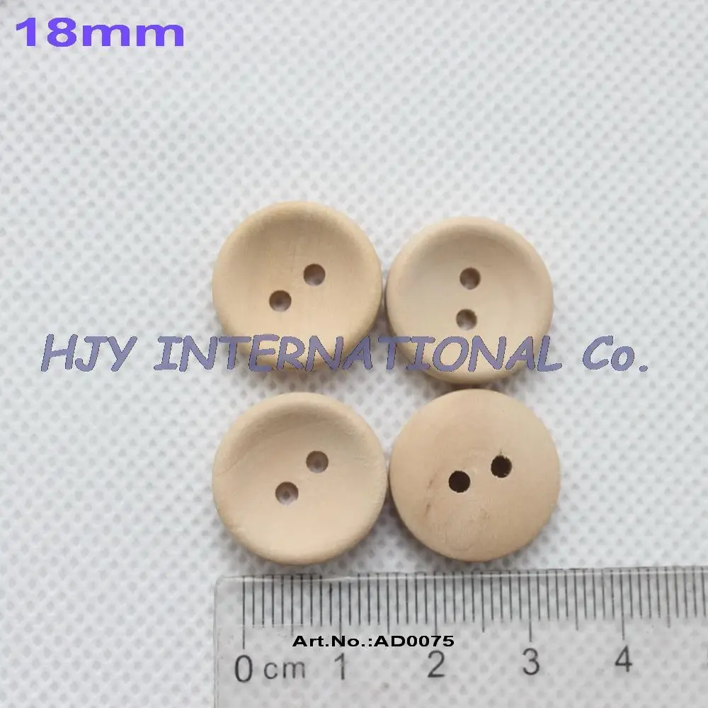 

200 шт., пуговицы из необработанного дерева, 18 мм