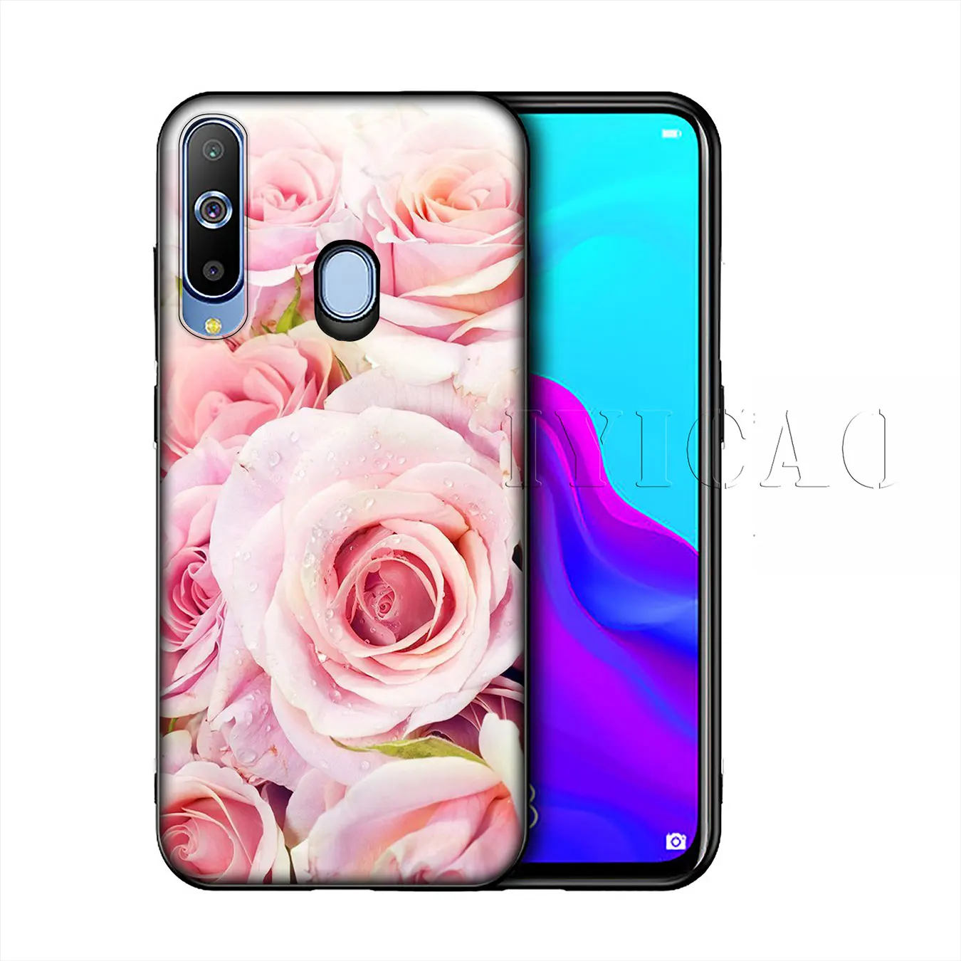 Силиконовый мягкий чехол IYICAO с красной бабочкой на розах для Samsung Galaxy A10 A30 A40 A50 A70