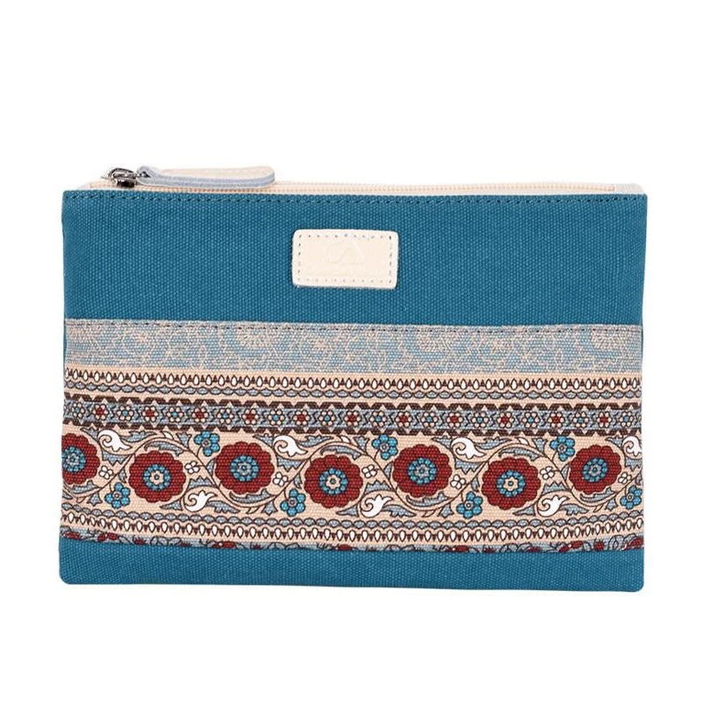 

Simple Ethnic Style Men's Mobile Phone Ladies Purse Key And Canvas Bag Retro Digital Line Storage/Clutch Bag KLG147