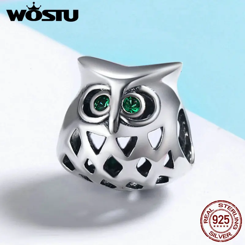 WOSTU/Новинка 925 пробы серебряный с милой совой ажурные бусины в виде животных